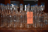 (2) CLEAR GLASS WINE/BEER BOTTLES WITH RE-SEALABLE