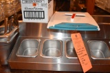 (2) STAINLESS STEEL BACK BAR GARNISH ORGANIZERS,