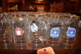 (25) HEAVY GLASS BEER MUGS - SPATEN AND WEIHENSTEPHAN