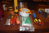 ASSORTED HAND TOOLS - SCREWDRIVERS, FLASHLIGHT,