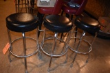 (3) BLACK BACKLESS BAR STOOLS, 30