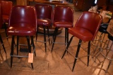 (4) MAROON BAR STOOLS, SEATS 30