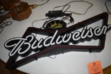 PLASTIC BUDWEISER BOW-TIE LIGHT, NOT NEON, WORKS,