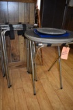 (5) CHROME WAITRESS TRAY STANDS WITH (4) TRAYS AND