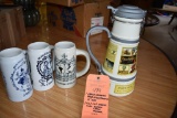 LARGE CERAMIC BEER STEIN/THERMOS - 12