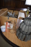 BOX AND LOOSE GLASS; VASES, JARS AND MISC. PIECES