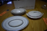 Z.S. & CO. CHAIN ROSES BAVARIAN CHINA; (3) ASSORTED TRAYS,