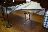 TABLE WITH FOLDING LEGS, (ROUGH SHAPE), 8'L x 30