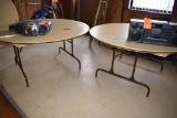 LOT OF (2) 5' DIAMETER BANQUET TABLES, NO CONTENTS