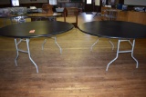 LOT OF (2) 5' DIAMETER BANQUET TABLES, NO CONTENTS