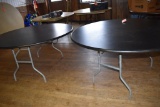 LOT OF (2) 5' DIAMETER BANQUET TABLES, NO CONTENTS