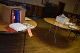 LOT OF (2) 5' DIAMETER BANQUET TABLES, NO CONTENTS