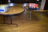 LOT OF (2) 5' DIAMETER BANQUET TABLES, NO CONTENTS