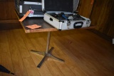 SQUARE TABLE WITH METAL BASE, 3' x 3' x 28