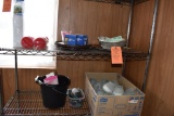 MISC. ITEMS ON CART; TRAYS, PLASTIC CUPS WITH