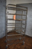 UNARCO STEEL RACK ON CASTERS, EIGHT SHELVES,