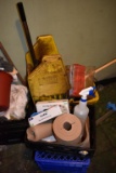 ALL ITEMS IN THIS CLOSET, MOP AND BUCKET, BROOMS, ETC.
