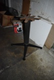 BLACK PLASTIC SHELVING UNIT, SEVERAL COAT HANGERS, ETC