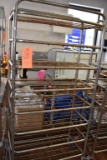 STEEL RACK ON CASTERS WITH EIGHT SHELVES,