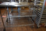 FREEZER RACK ON CASTERS - THREE SHELVES,