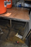 PEDESTAL TABLE WITH WOODGRAIN TOP, 36