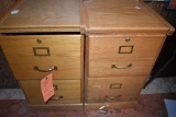 (2) BROWN WOOD TWO DRAWER FILE CABINETS, 16