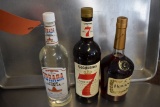 (3) BOTTLES OF HENNESSY SEAGRAMS 7 TORADA TEQUILA,