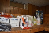 LARGE LOT OF CLEANER PRODUCTS ON TOP SHELF