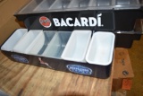 LOT OF (3) CONDIMENT TRAYS, (2) BACARDI AND (1) SMIRNOFF