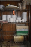 FOUR TIER ADJUSTABLE METAL RACK WITH CONTENTS -
