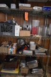 METAL ROLLING CART WITH CONTENTS, MISC. KITCHEN AND