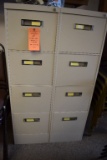 (2) BROWN METAL CABINETS/FILES WITH FOUR DRAWERS,