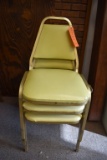 (3) MUSTARD COLOR VINYL CHAIRS