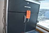 BLACK WOOD CABINET WITH THREE DOORS, 20