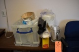 MISC. PLATES, GLASSES, BAGS, ETC.