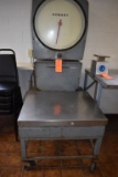 LARGE HOBART SCALE, 300 LB. CAPACITY, ON CASTERS,