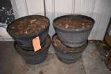 (4) LARGE PLASTIC PLANT POTS, 20