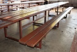 HEAVY DUTY PICNIC TABLE WITH WELDED STEEL FRAME,