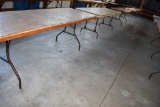 (5) FOLDING TABLES WITH WOOD TOPS, METAL FRAMES,