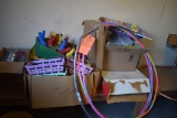 RAFFLE WHEEL, METAL POTS AND MISC. GAME ITEMS