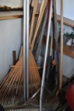 LARGE SELECTION OF RAKES, PITCH FORKS, SNOW RAKE,