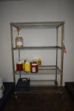FREEZER RACK WITH FOUR SHELVES, NO CONTENTS,