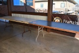(2) METAL BASE WOOD TOP FOLDING TABLES