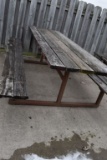 HEAVY DUTY PICNIC TABLE WITH WELDED STEEL FRAME,