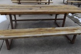 HEAVY DUTY PICNIC TABLE WITH WELDED STEEL FRAME,