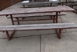 HEAVY DUTY PICNIC TABLE WITH WELDED STEEL FRAME,
