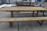 HEAVY DUTY PICNIC TABLE WITH WELDED STEEL FRAME,