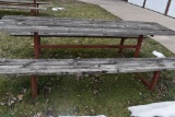 HEAVY DUTY PICNIC TABLE WITH WELDED STEEL FRAME,