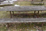 HEAVY DUTY PICNIC TABLE WITH WELDED STEEL FRAME,