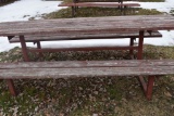 HEAVY DUTY PICNIC TABLE WITH WELDED STEEL FRAME,
